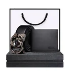 Gift Valentine's Gift Business Genuine Leather Belt And Wallet Gift Set Luxury Gift Box Leather Buckle And Belt Buckle