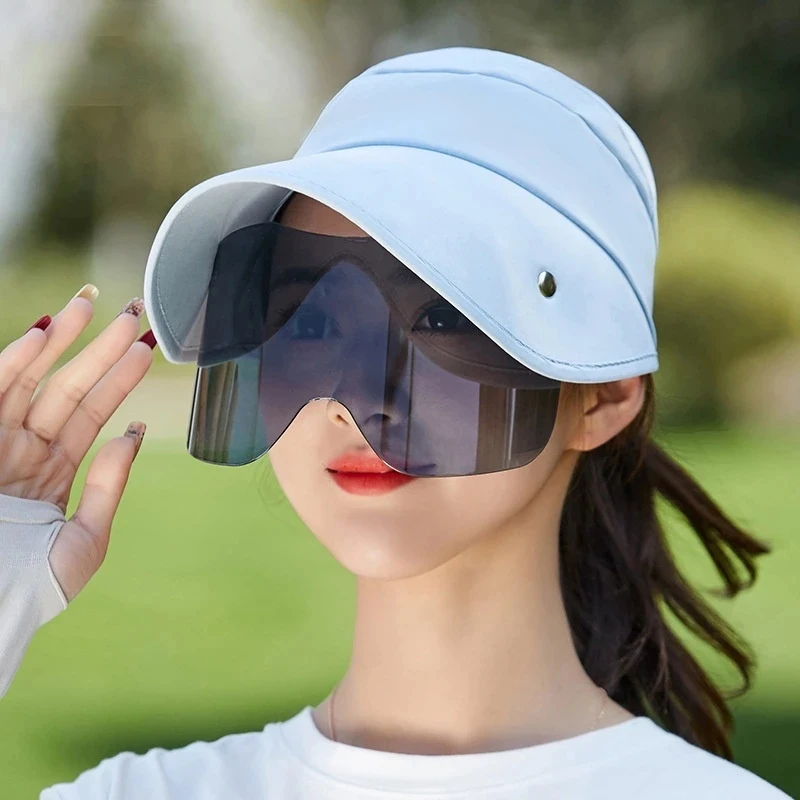 Sun Visor Hats for Women with PVC UV Protection Clear Wide hat Outdoor Sport Summer Beach Cap 