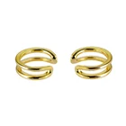 Clip Earrings Summer Chic Minimalist Gold Plated Plain Clip On Ear Cuff Sterling Silver Earrings