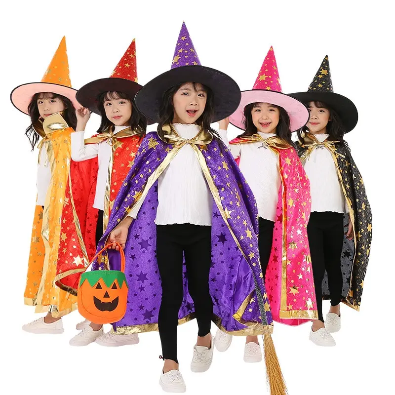 Enfants Costume Apprenti Sorcier Cape avec chapeau sorcier élèves magicien 12199913 F 