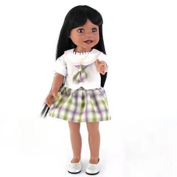 18 inch Long Hair American African Style Black Girl Dolls for Kids Girl Present Wholesale