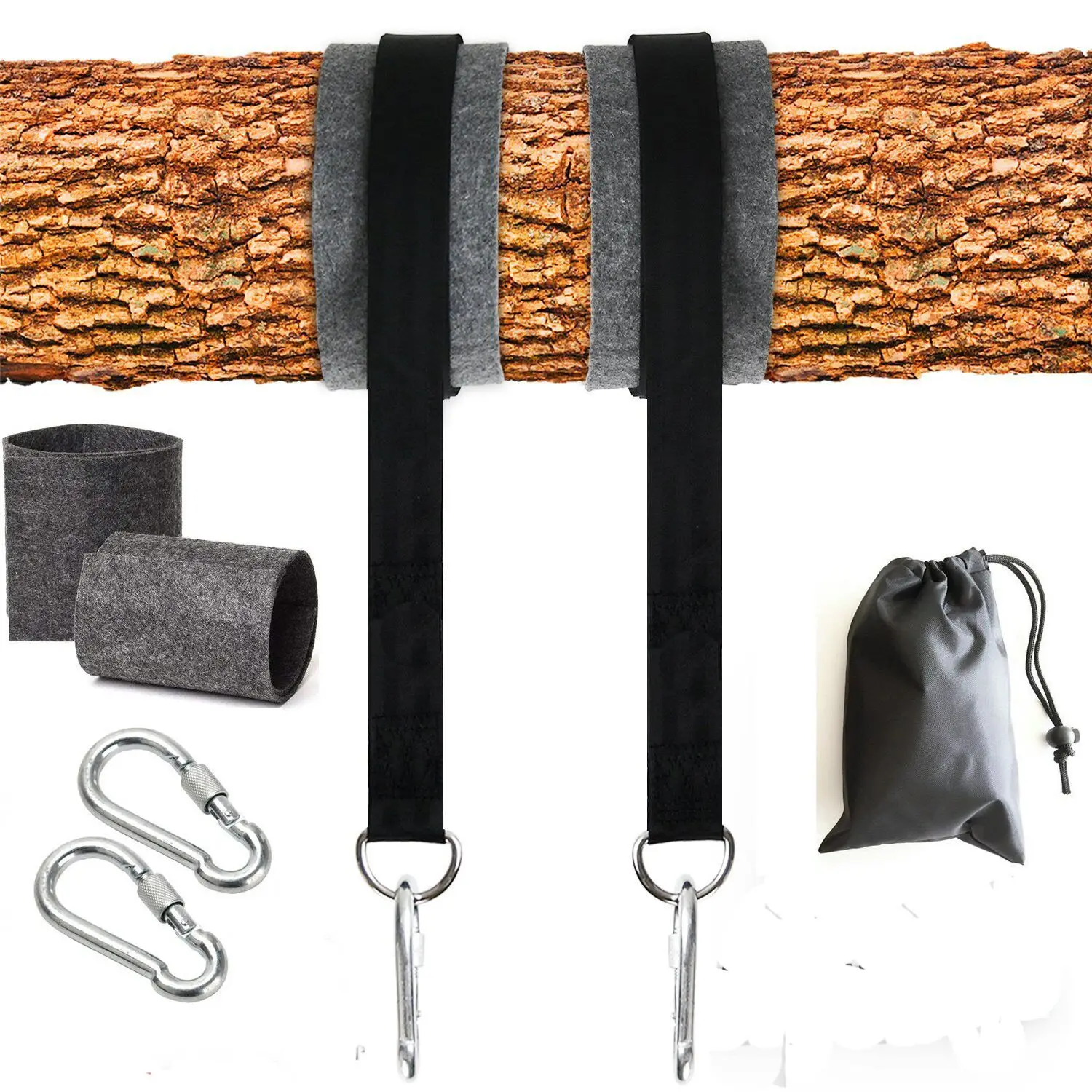 Tree Swing Straps Hanging Kit Holds up 2200lbs High-Strengthened Nylon Hangers 