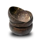 Coconut Wood High Quality Low MOQ Customized Logo Polished Coconut Spoon Eco Friendly Long Lasting Coconut Shell Bowl