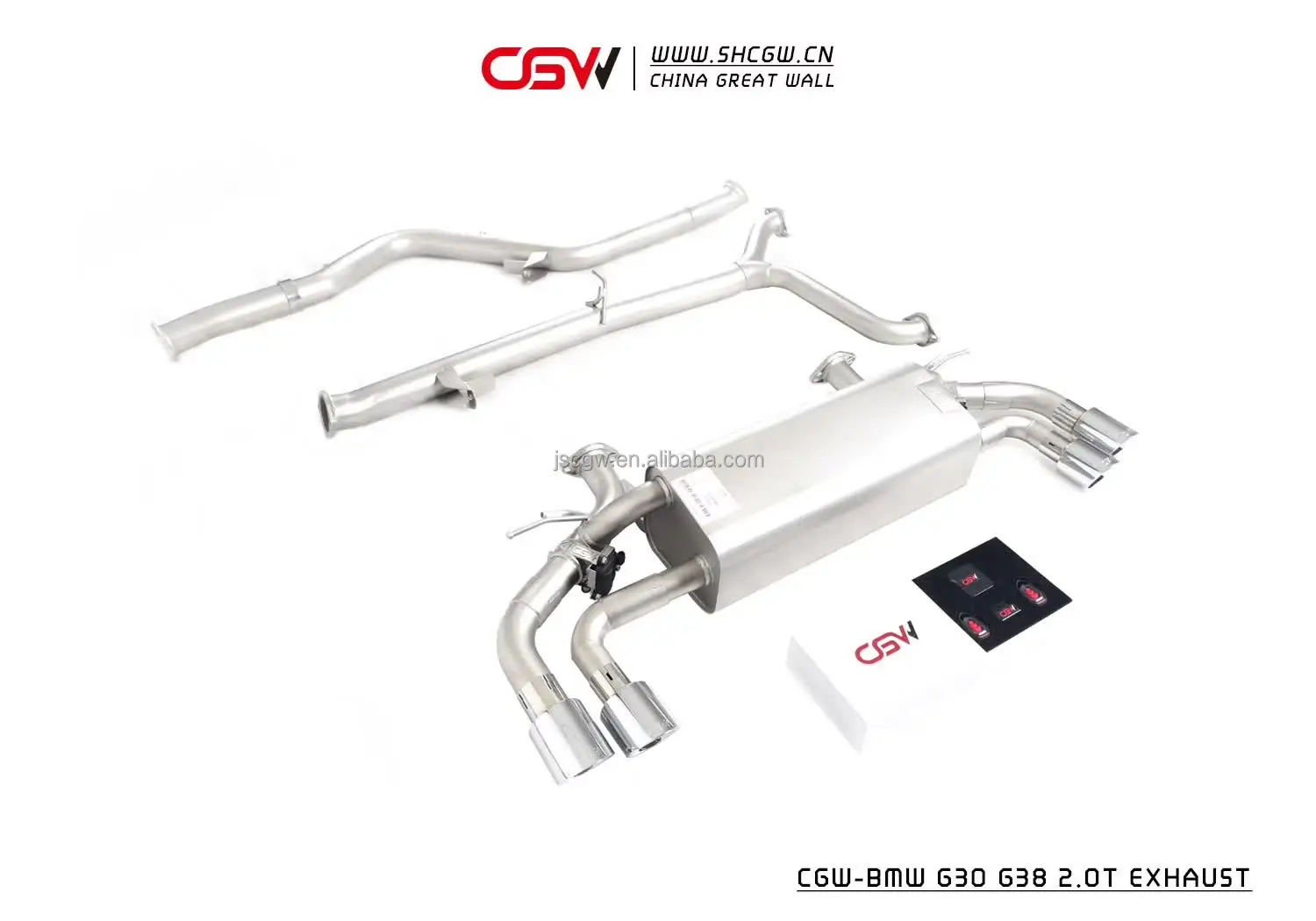 product stainless steel catback exhaust pipe muffler with valves for bmw g30 g38 525i 530i 20t-1