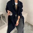 Wool Korean Loose Fall Shoulder Large Silhouette Wide Collar Design Wool Coat