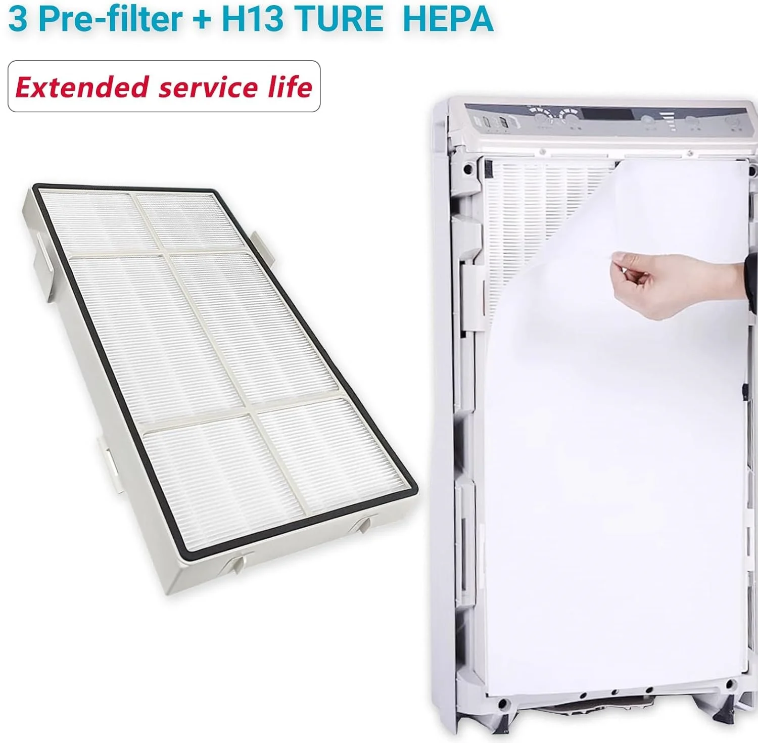 product walson hepa air purifiers filter pre filters h13 true hepa activated carbon replacement filter compatible with amway 101076ch-9