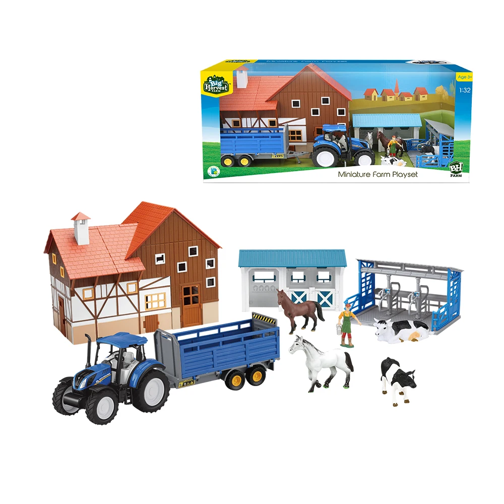 Farmyard Playset Farm Playset Toy Tractor Cows Sheep New Holland Farm Quality 
