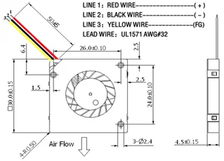 Mini Blower, 3004, 30x30x4mm, 3.3v, 5v - detail 8