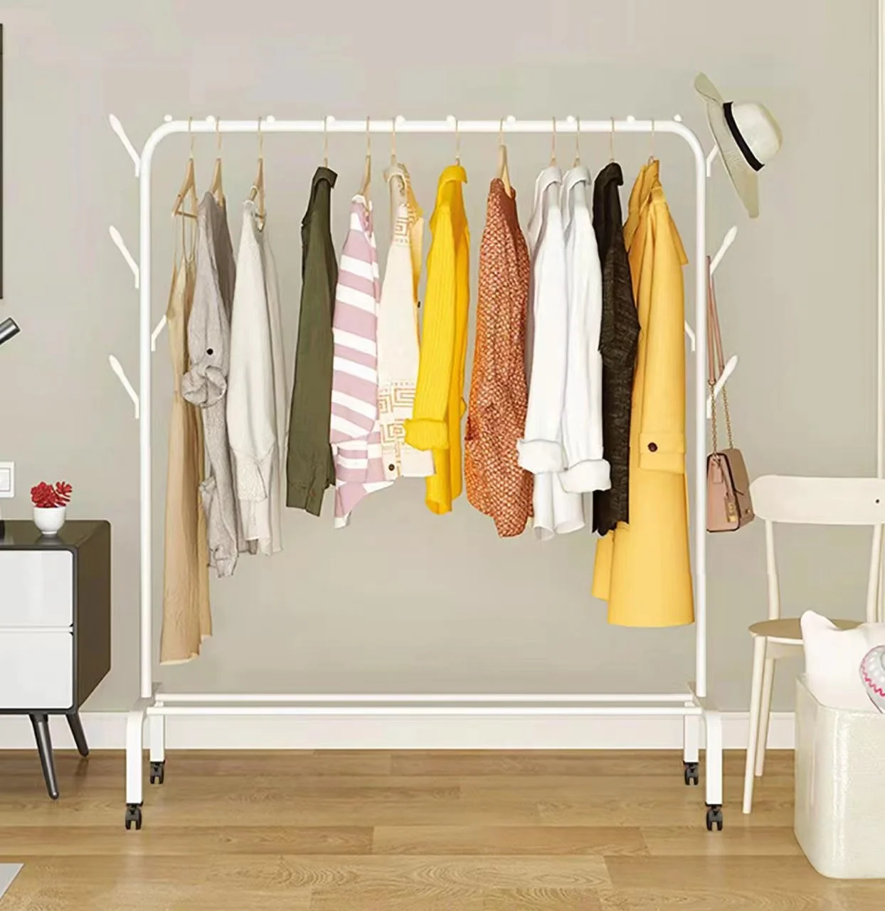 Factory direct Multi-tier Garment Heavy Duty Drying Portable Clothes Extra Large Storage with wheels clothes rack hanger