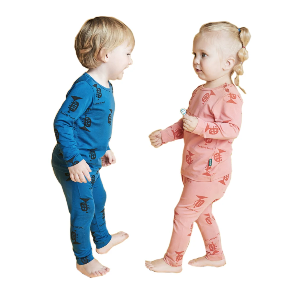 Hot sell baby clothes boy's girls' sleepwear long sleeve kids pajamas set