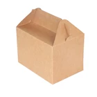 Paper Box Handle Paper Pack Box Eco Customized Brown Kraft Paper Takeaway Gable Box Packaging With Handle