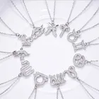 Silver Sterling Silver Zodiac Charms 925 Silver Sterling 12 Signs Turret Collarbone Chain Necklace For Women Jewelry