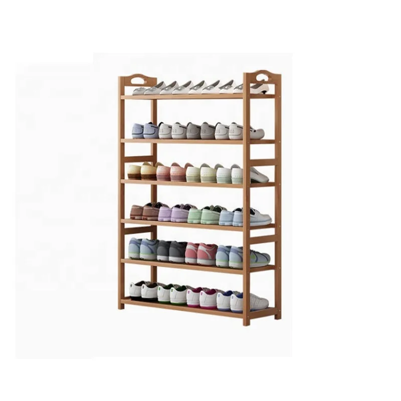 Shoe rack Bamboo simple household doorway Economical dust-proof shoe cabinet Solid wood province space storage shelf