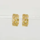 Earrings Girls Trendy Hip Hop Jewelry Gold Huggie CZ Heart Hoop Earrings For Fashion Girls