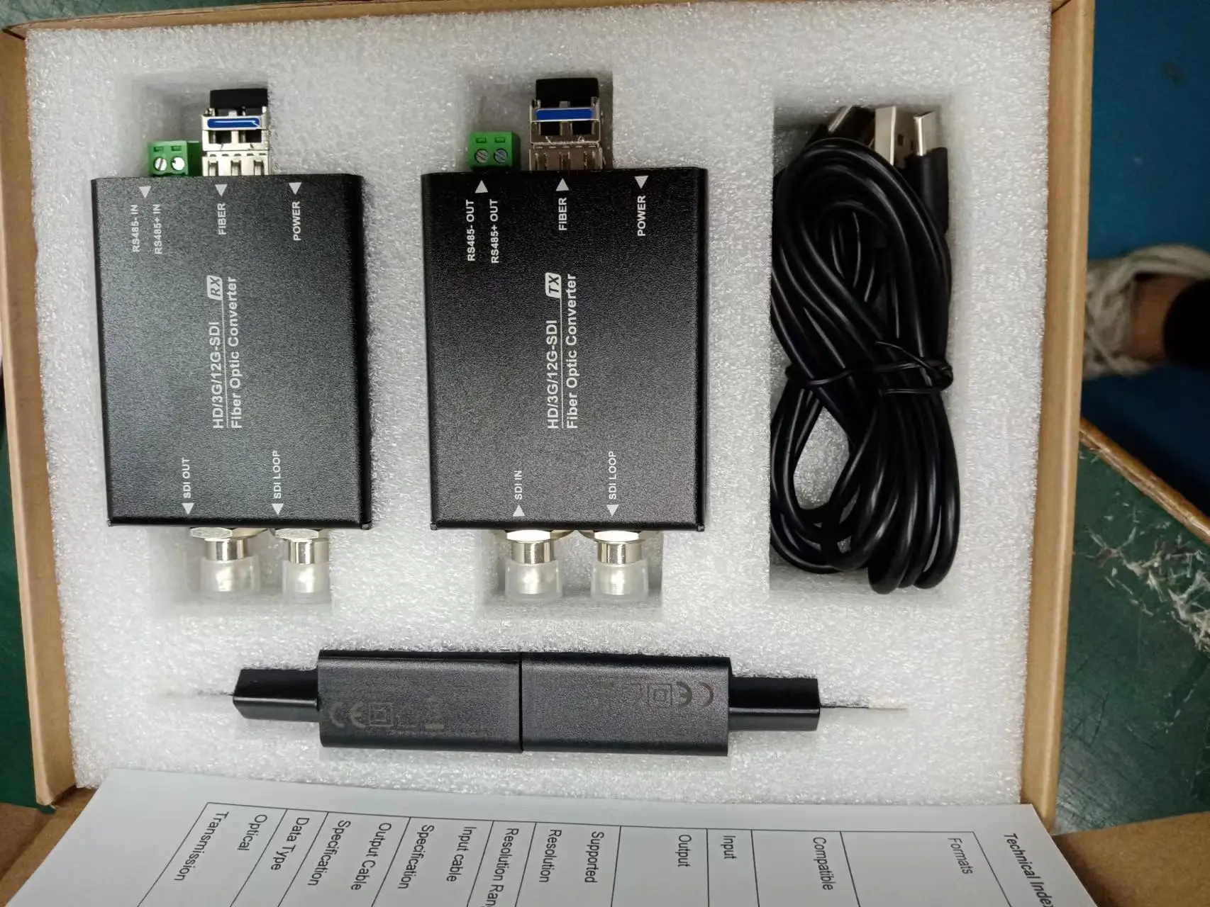 G Sdi To Fiber Converter With Audio Tally And Rs Rs Rs