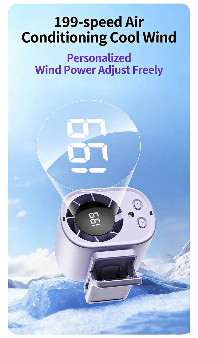Usb Rechargeable Clip-on Fan, Portable, Battery, Plastic - detail 4