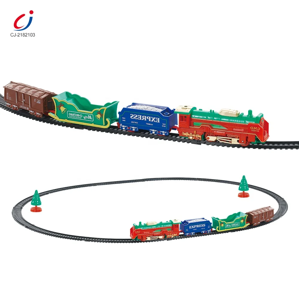 Chengji Toy gift electric train railway track toy christmas battery operated train toys track set for kids