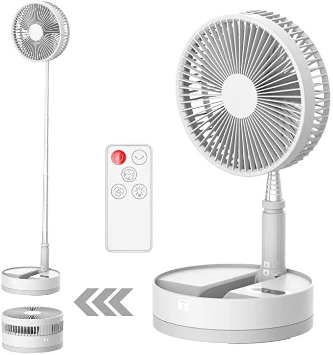 Best Mini Table Fan Remote Control White Outdoor 10800mAh Mini Fan Wholesale 4 Winds Foldable Portable Rechargeable Table Fan