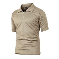 Sportswear China Manufacturer Polyester Tactical Zipper Polo Shirt Customized Logo,Mens Combat Hunting Shirts Tactical  2020