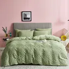 Seersucker Bedding Wholesale Pure Seersucker Washing Cotton Quilt Cover With Pillowcase Set Anti-pilling Bedding Set