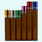 Custom 5ml 10ml 12ml 15ml Amber Black Frosted Amber Boston Oil Glass Dropper Bottle