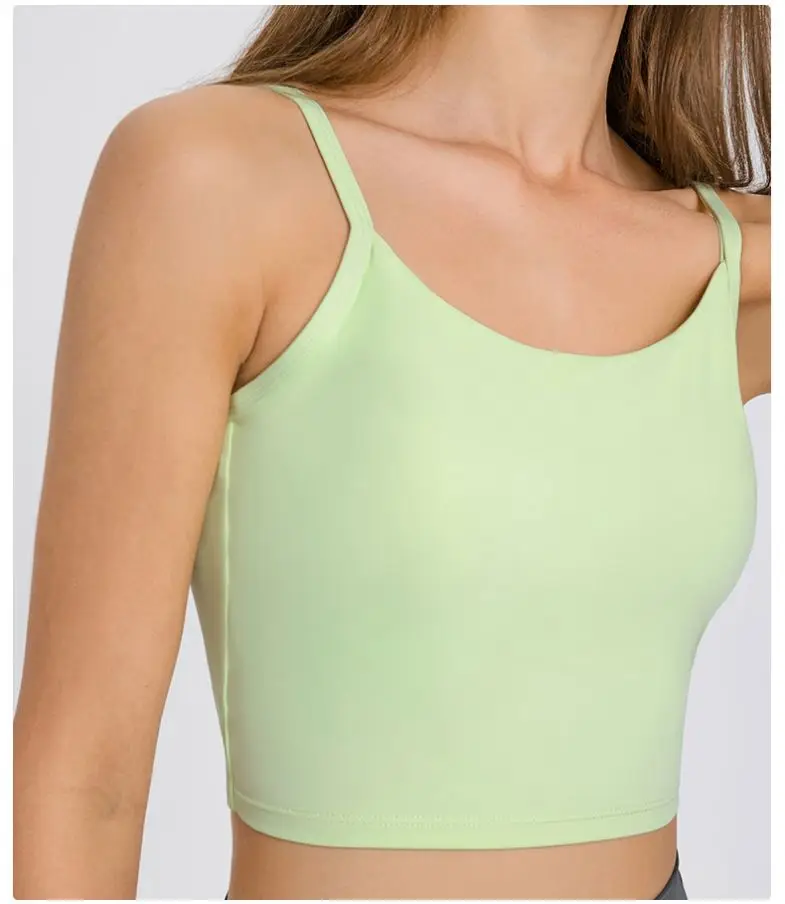 ECBC Stock Items Deep U Back Design Movable Padding Nylon Stretchy Sportswear Custom Logo Yoga Bra
