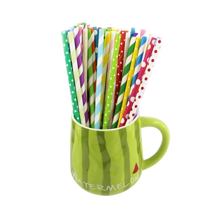 Custom colorful Disposable Biodegradable paper straws paper drinking straw