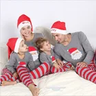 Two-piece Long-sleeve Wholsale Plus Size Christmas Kids Men's Women's Sleepwear Pajamas Sets