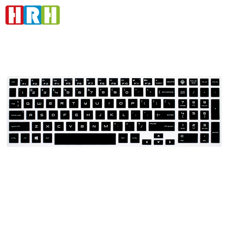 Ultra Thin Durable English Silicone Laptop Keyboard Skin Cover Compatible for HP TPN W125 TPN Q186 TPN Q189 TPN C131,Black