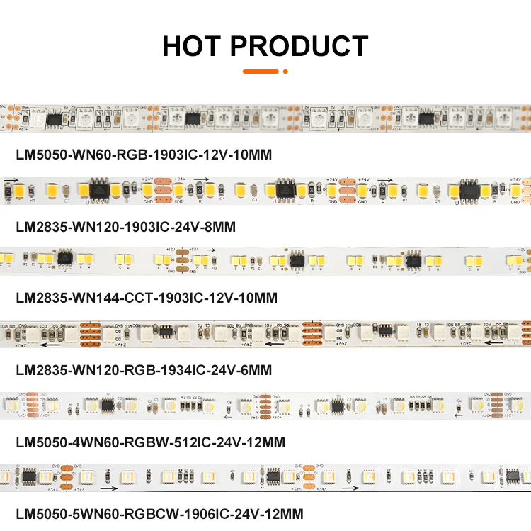 High Quality Indoor Decorative Colorful LED Strip SMD5050 60leds/m 24V 10mm RGB LED Light Strip supplier