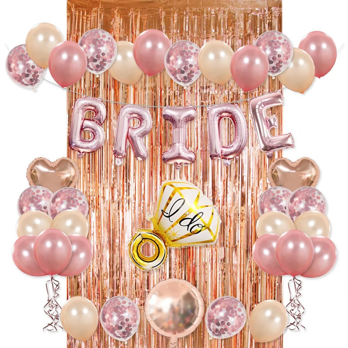 Details about   DecoStation 25 Piece Rose Gold Bridal Shower Bachelorette Party Decorations Kit 