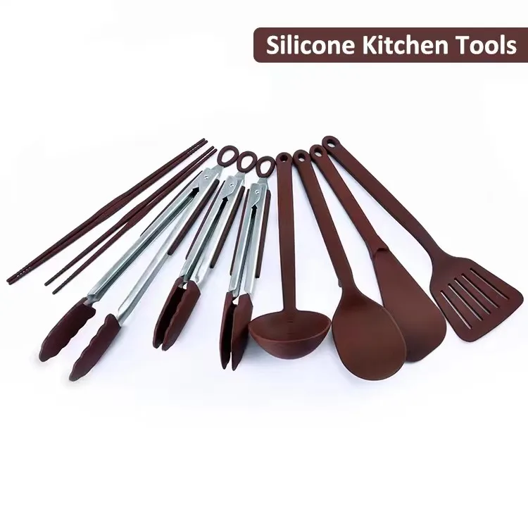11pcs Easy Cooking Tools Silicone Utensils Kitchen Set with  Handle Kitchen Tools Set For Kitchenware
