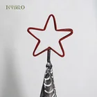 Star IVYDECO Silver Christmas Metal Tree Decoration Supplies With Star For Table Decoration