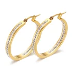 Hoop Earrings Fashionable Minimalist Women Crystal Hoop Earrings Gold Plated Crystal Hoop Earrings Custom