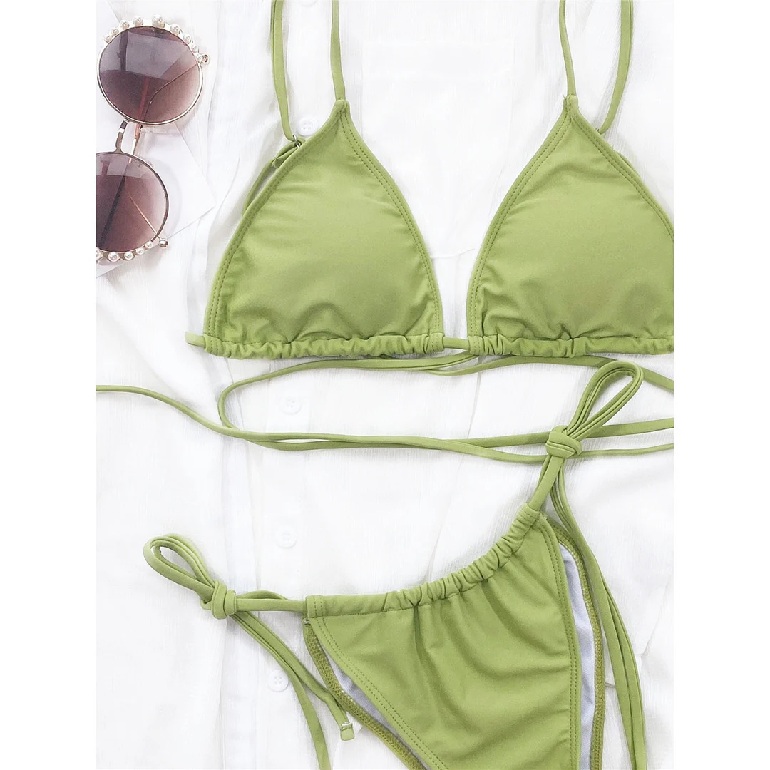 Sino Trend Sexy Wrap Around Bikini Female Green Swimsuit Women Swimwear