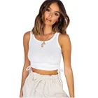 Tops Tank Top Women New Wholesale Multi Color Rib Drawstring Wrap Tops Tank Top For Women