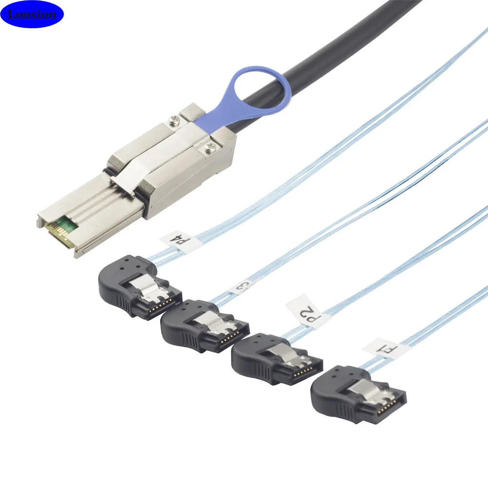 Mini Sas Sff8088 To 4 Ports Sata 7p Female Connection Cable For Server