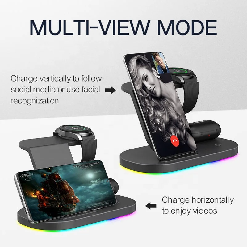 3 in 1 wireless charger charging station smart phone 15w phone stand for iphone watch iwatch