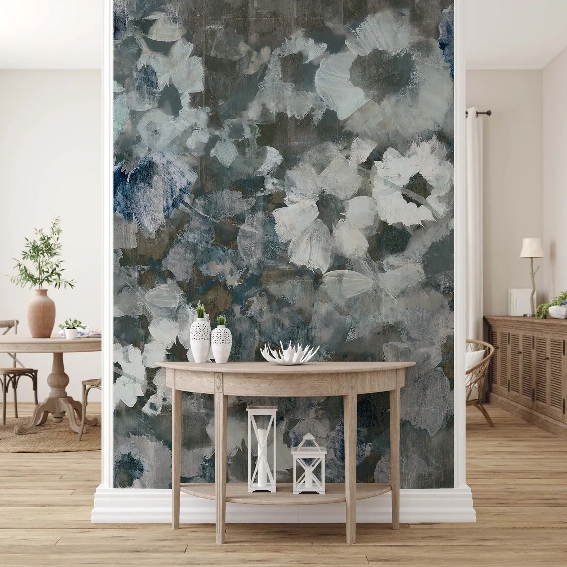 Custom Decorative Floral Self-adhesive Wallpaper Bedroom Wall Murals,Botanic Odorless Peel And Stick Wall Coating for Home Decor