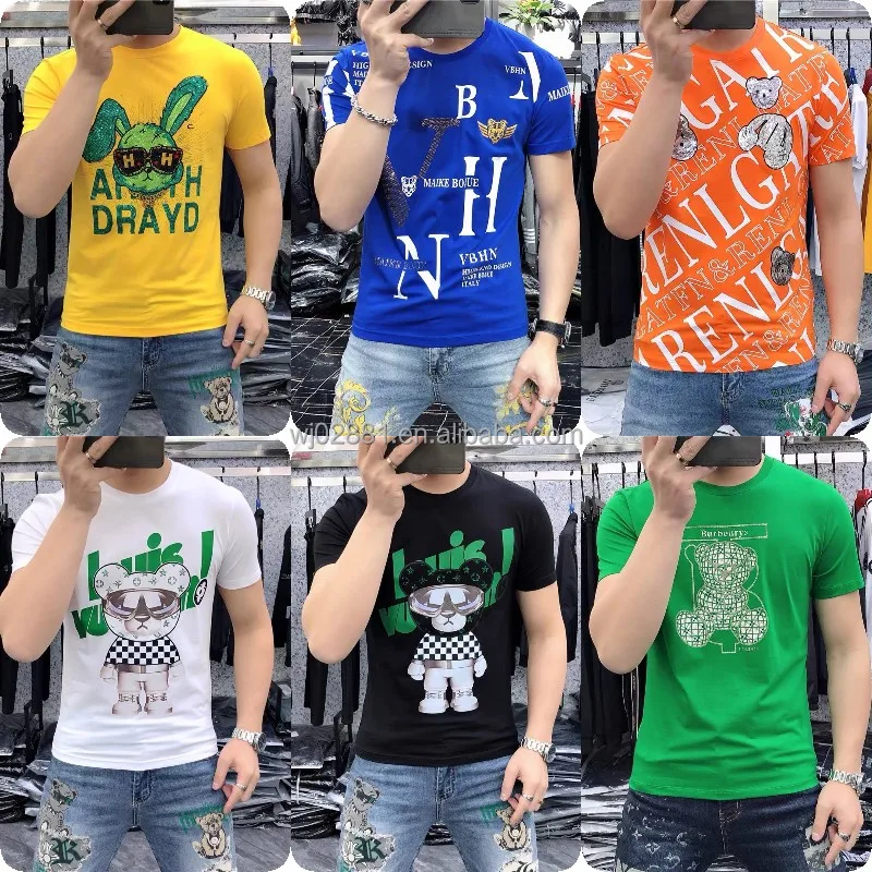 New Custom Pattern Short Sleeve Men's T-Shirt Street Apparel Digital Print Boys Fashion T-Shirt