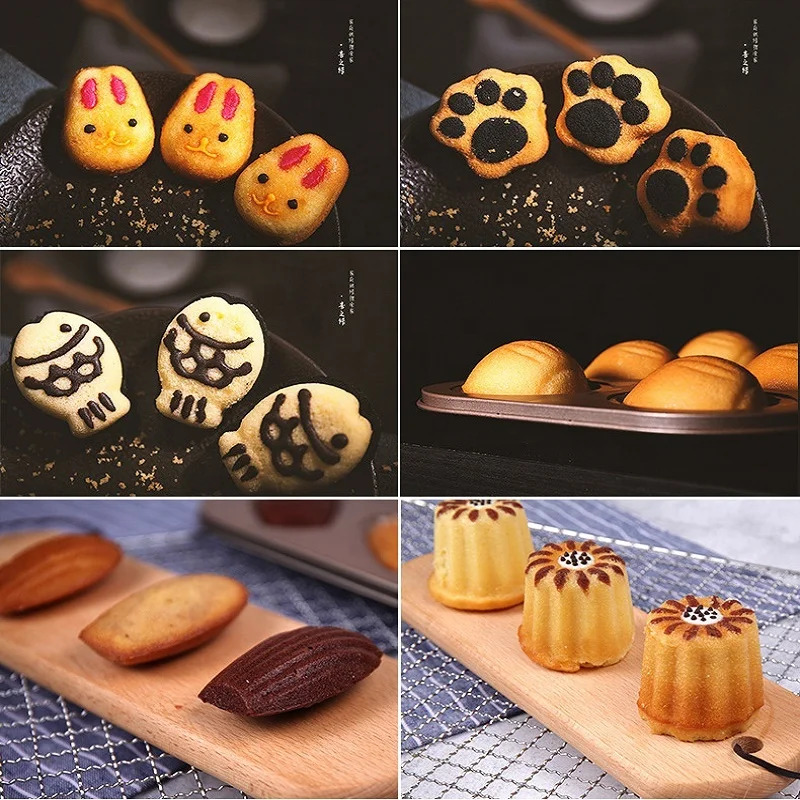 4 6 9 12 cavities duck animals shaped baking oven high quality carbon steel cake baking tray DIY pastry bread mold cake pan