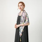 Women Scarf Women Scarf Spring Summer Thin Printing Scarf Women Hijab Muslim Autumn Jacquard Tassel Scarf