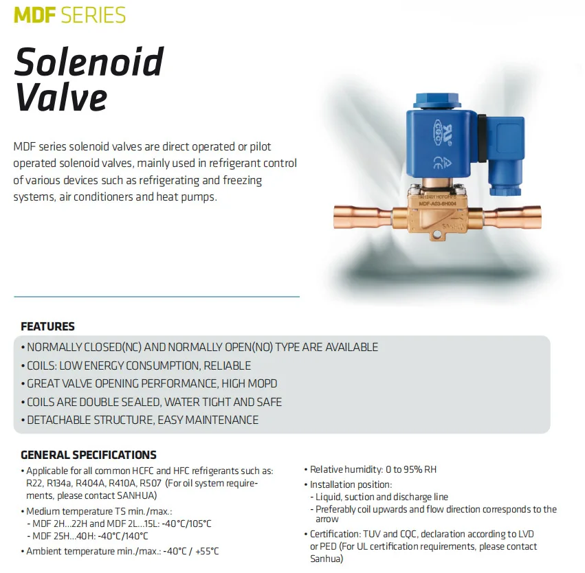 Solenoid Valve, MDF-A02-20H002, 220-240V, ODF, 7/8" - detail 10