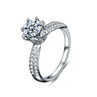 Ring Gold Original Factory Newest Women Ring 925 Silver And Gold Ring Sterling Silver Solid Round Diamond