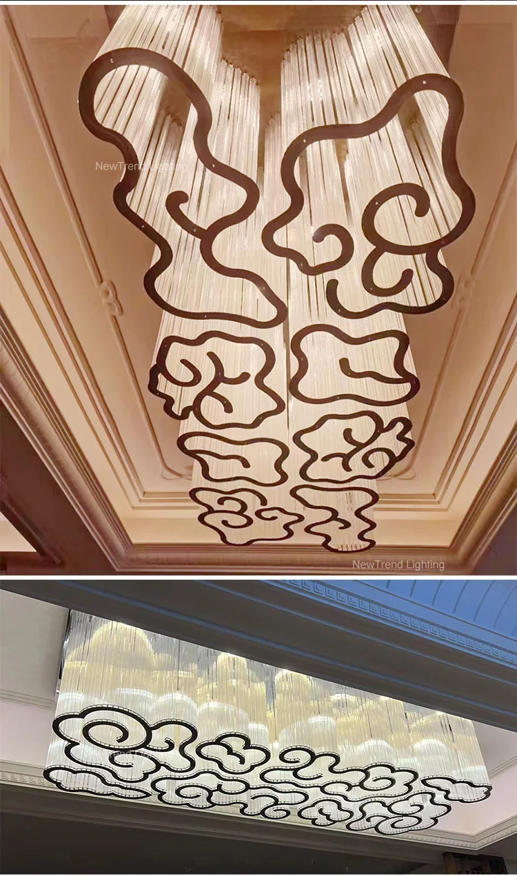 CPL-260 Luxury Style Custom Indoor Decoration Ceiling Lighting Wedding Hall Lobby Luxury Crystal LED Chandelier factory