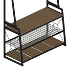 Hall Tree Entryway Metal Frame Hall Tree Coat Hat Rack With Shoe Storage Bench