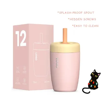 Personalized 12oz Kids Tumblers with Lids & Straws Cup Double Walled Vacuum Insulated Stainless Steel Cups for Hot & Cold Drinks