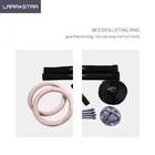 Gymnastics Gymnastics Rings With Non-Slip Long Straps Adjustable Cam Buckle Wooden Training Rings For Gym