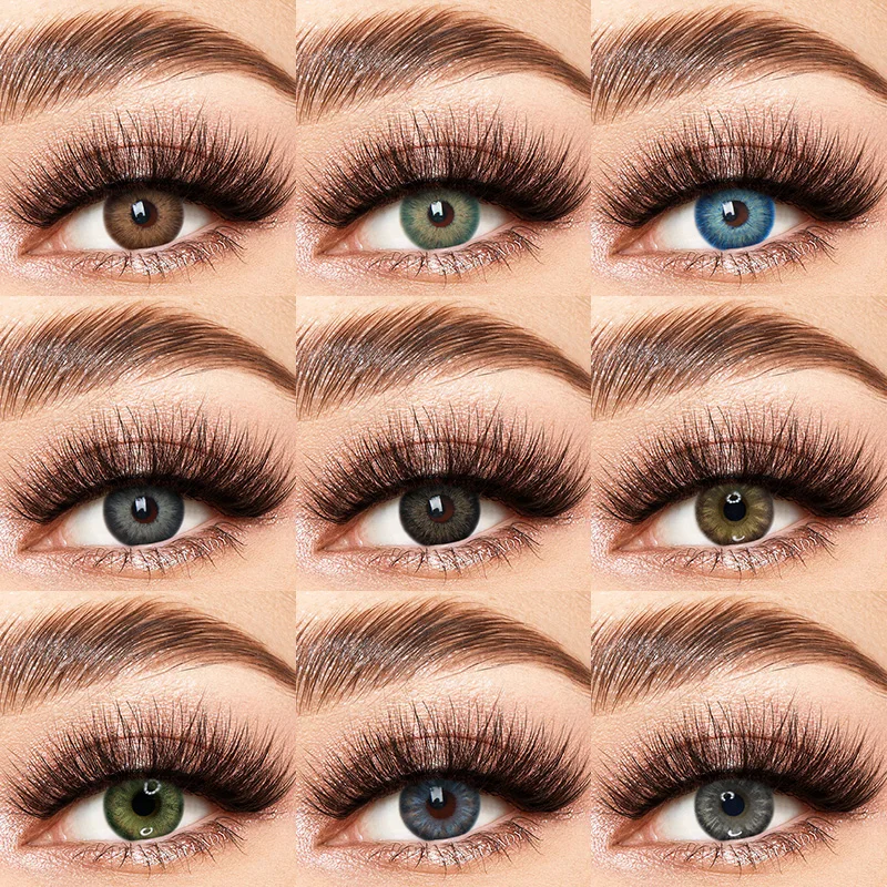 2022 Linagguo Fresh Lady Sun-kissed Girls brown wholesale eye cosmetic contact lenses lentes de contacto