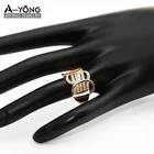 S Ring Charm Glossy Diamond Square Chunky S Initial Letter Ring For Women Jewelry